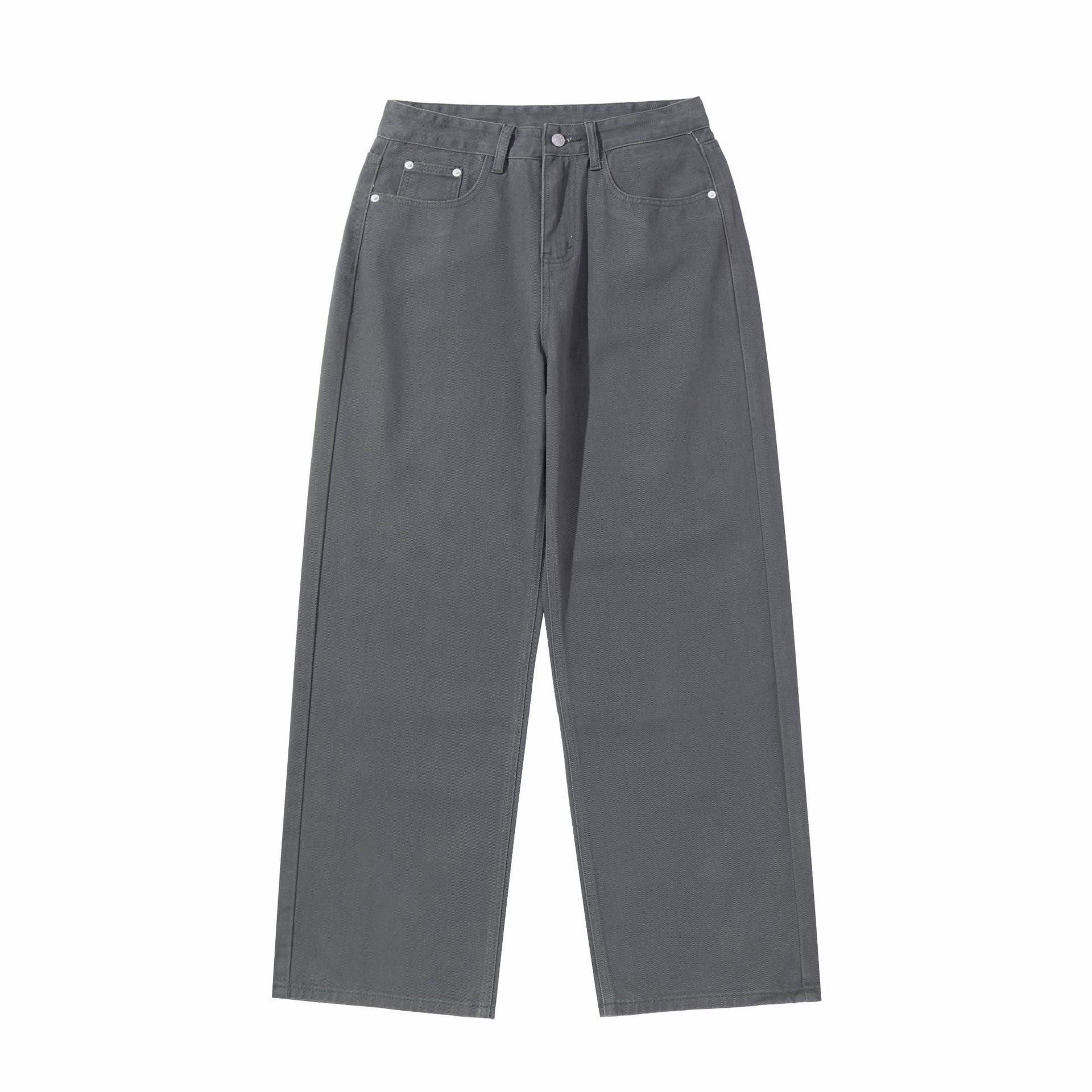 Women's Wide Cropped Pants with High Waist, Straight Leg and Five-Pocket Design Chichicherry