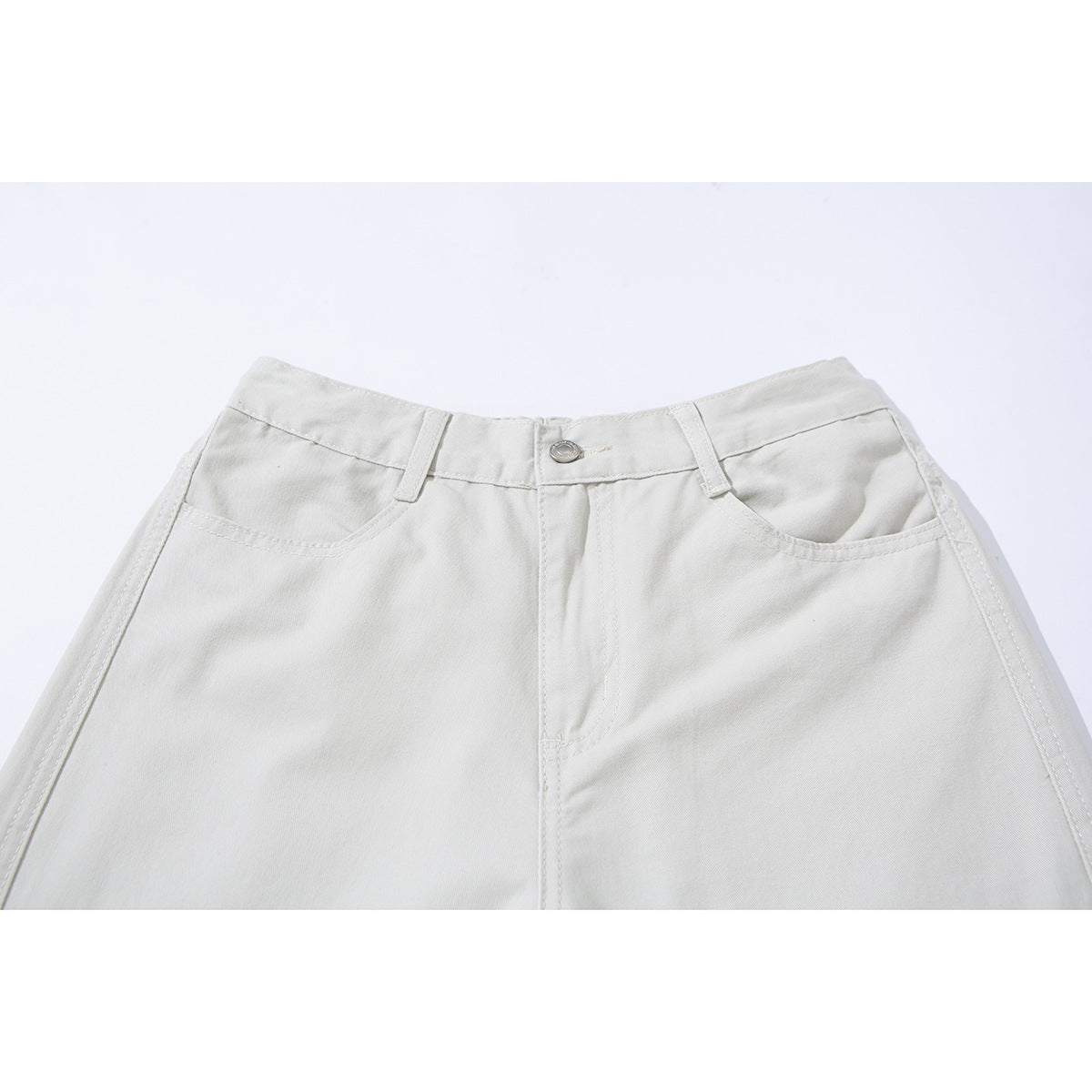 Women's High-Waisted Culotte Pants made of Cotton Twill with Wide Leg Chichicherry