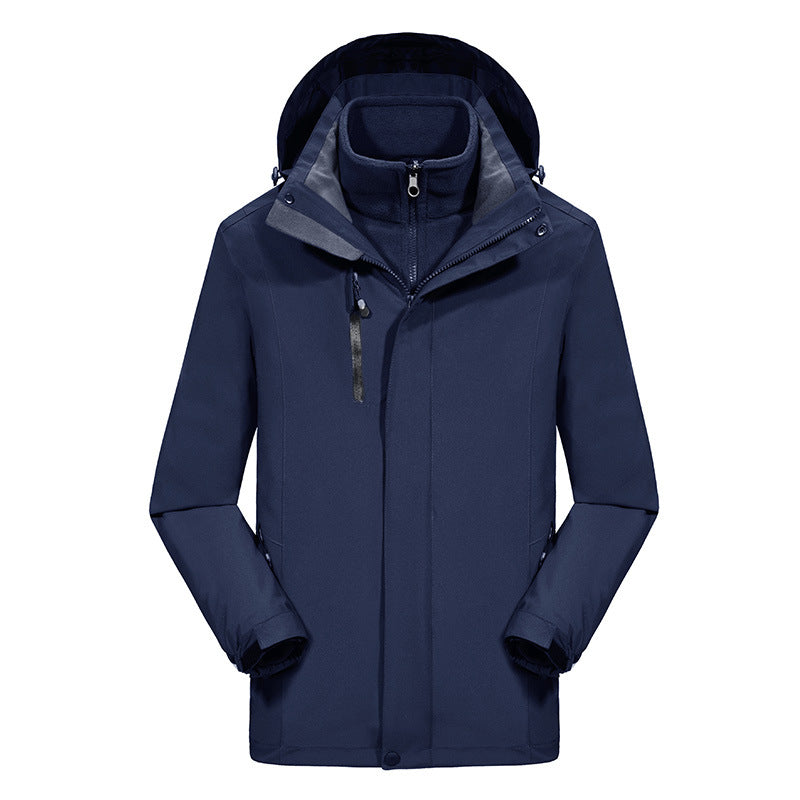 Men's three-piece softshell winter jacket with removable fleece inner jacket and detachable hood Chichicherry