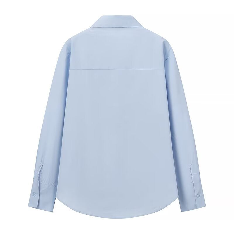 Women's Ruffled Blouse with Kent Collar and Loose Fit Chichicherry