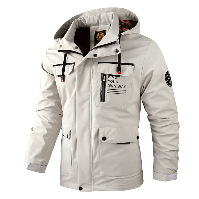Men's water-repellent field parka with hood, insulating lining, and multifunctional pockets Chichicherry