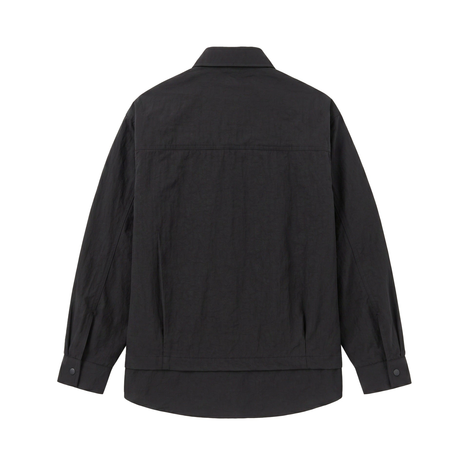 Unisex Oversize Shirt Jacket with Snap Buttons, Kent Collar and Chest Welt Pocket Chichicherry