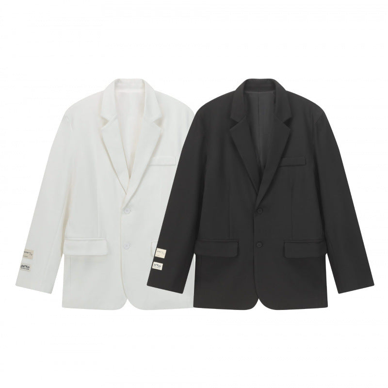Unisex Boxy Oversized Blazer with Notch Lapel and Flap Pockets Chichicherry