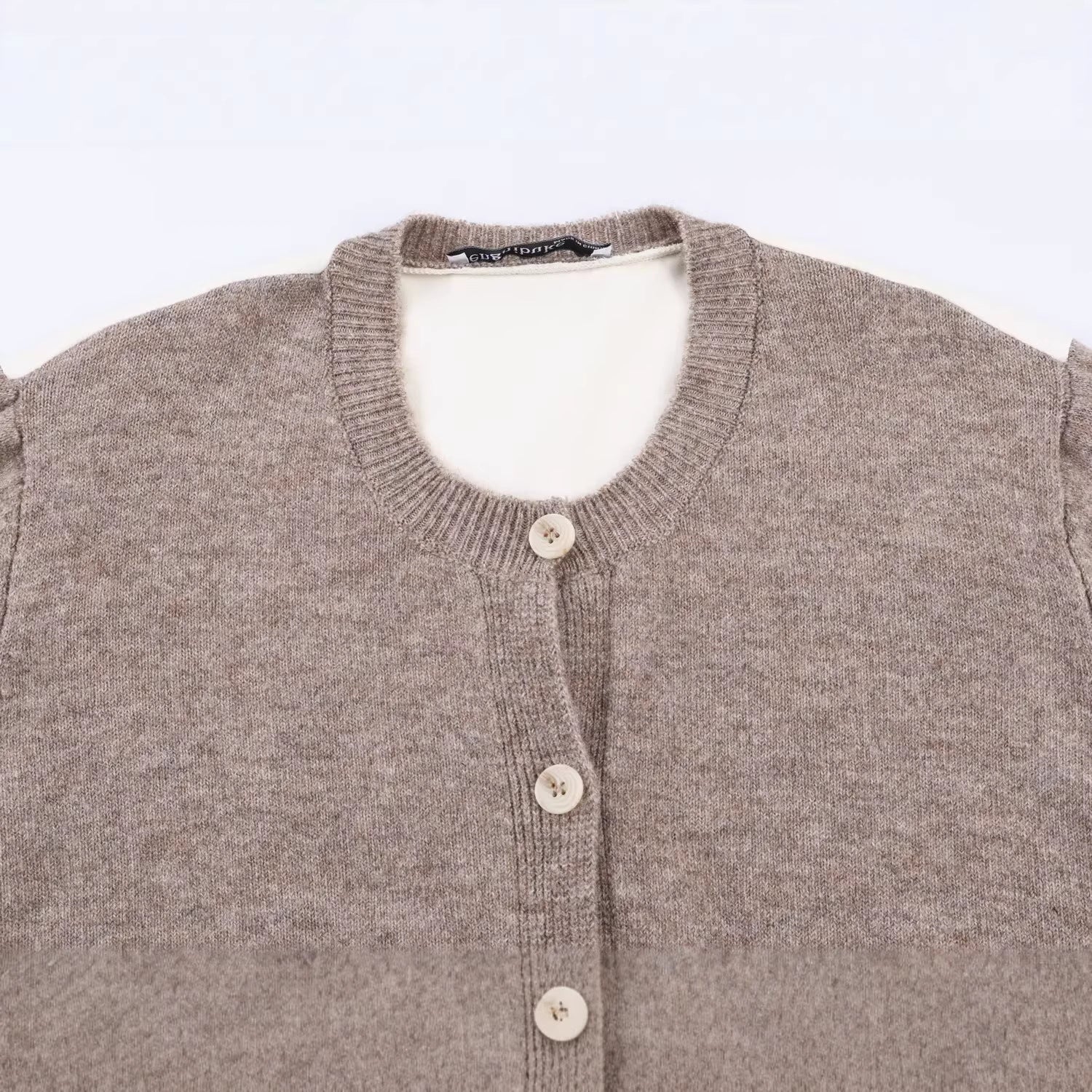 Women's Casual Cardigan with Attached Blouse Trim and V-Neck Chichicherry