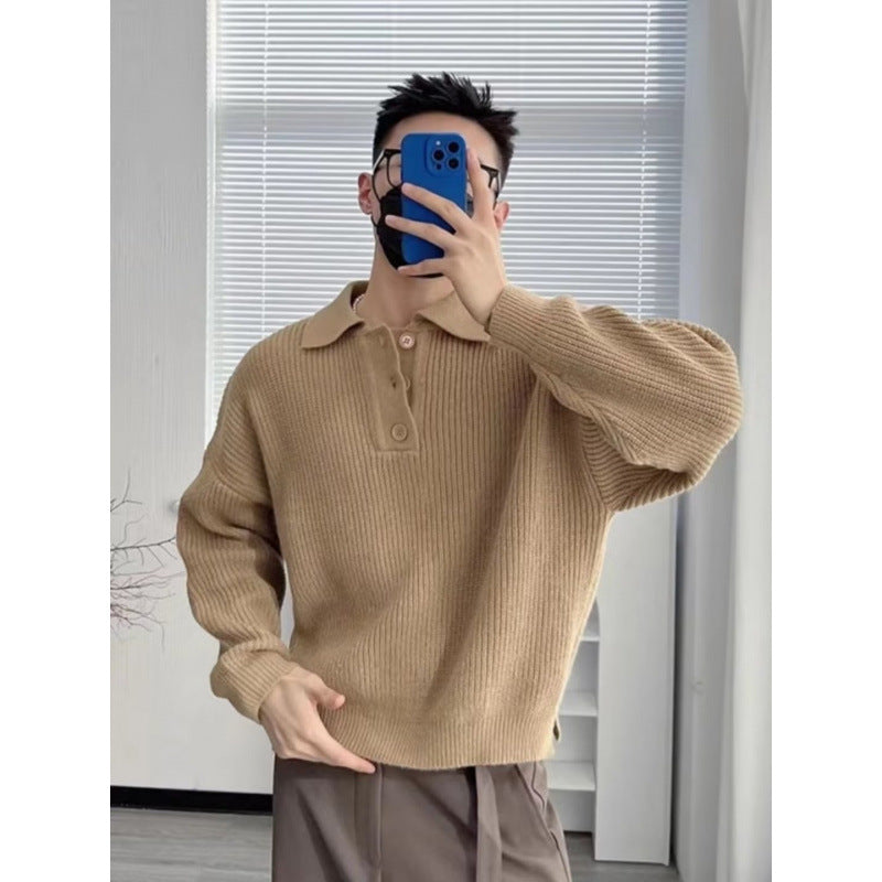 Herren Feinstrick-Polo-Pullover mit Halbschlupf‑Knopfleiste, Rippstruktur und Seitenschlitzen Chichicherry
