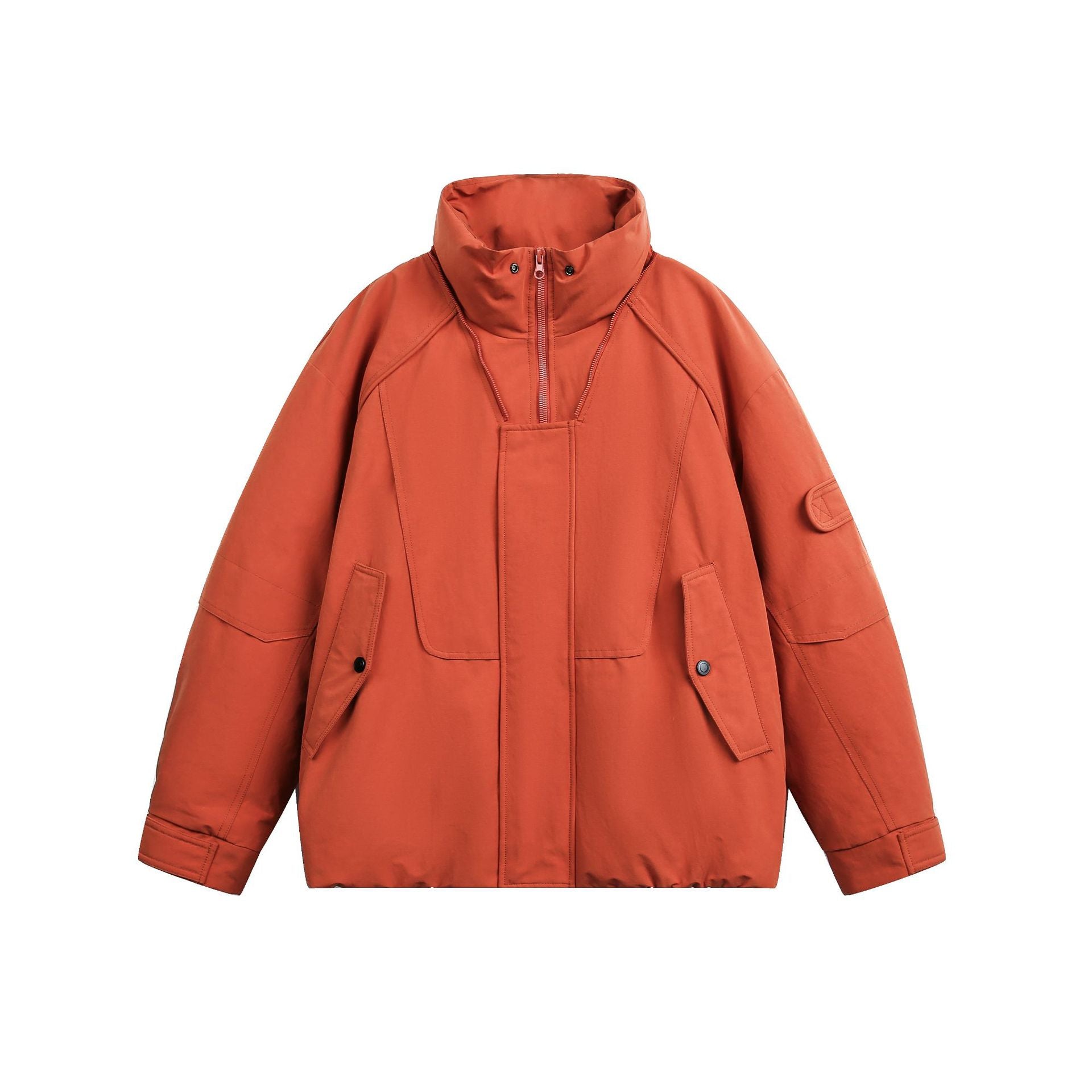 Men's Oversize Functional Parka with High Stand-Up Hood and Utility Pockets Chichicherry