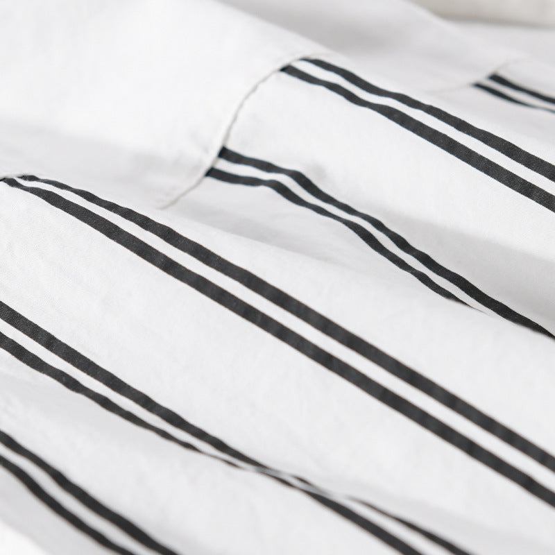 Women's Two-Piece Loungewear Set with Oversized Striped Patch Shirt and Elastic Waist Jogger Chichicherry