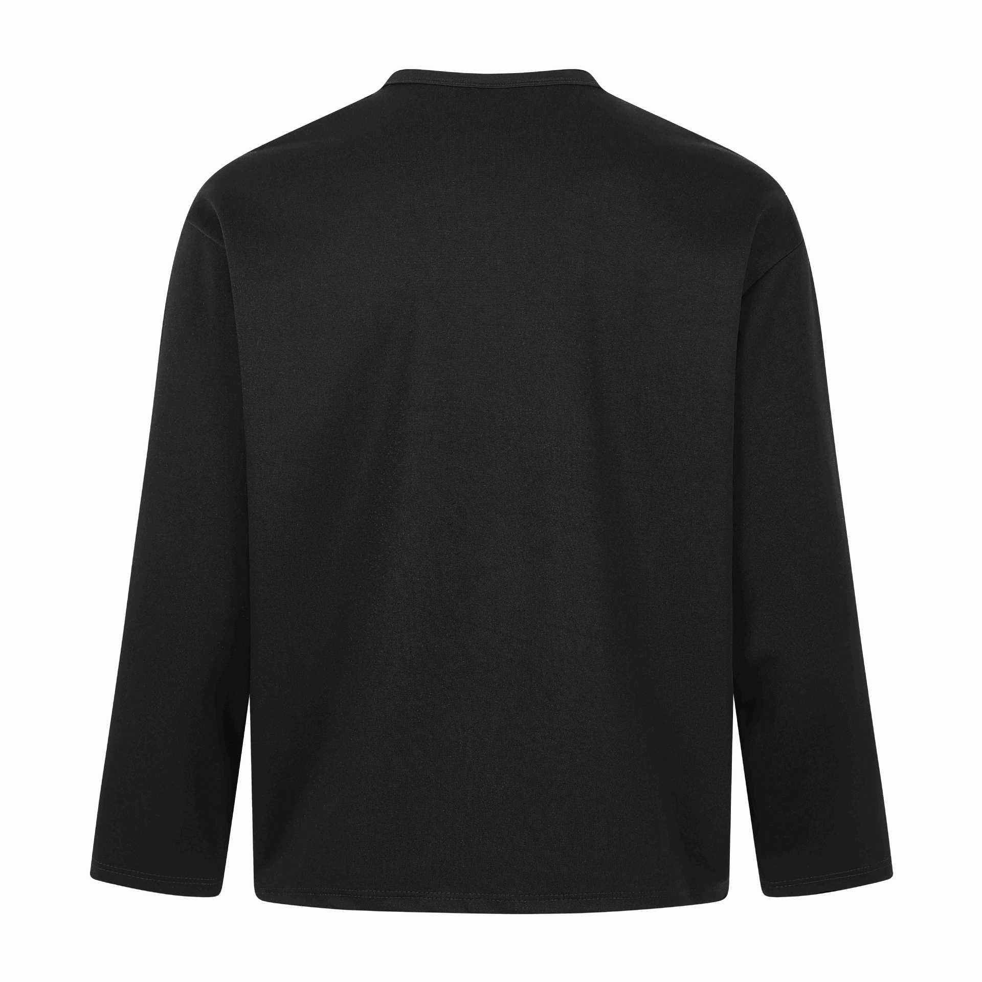 Unisex Oversize Henley Sweatshirt with Notch Collar, 3/4 Sleeves and Print Chichicherry