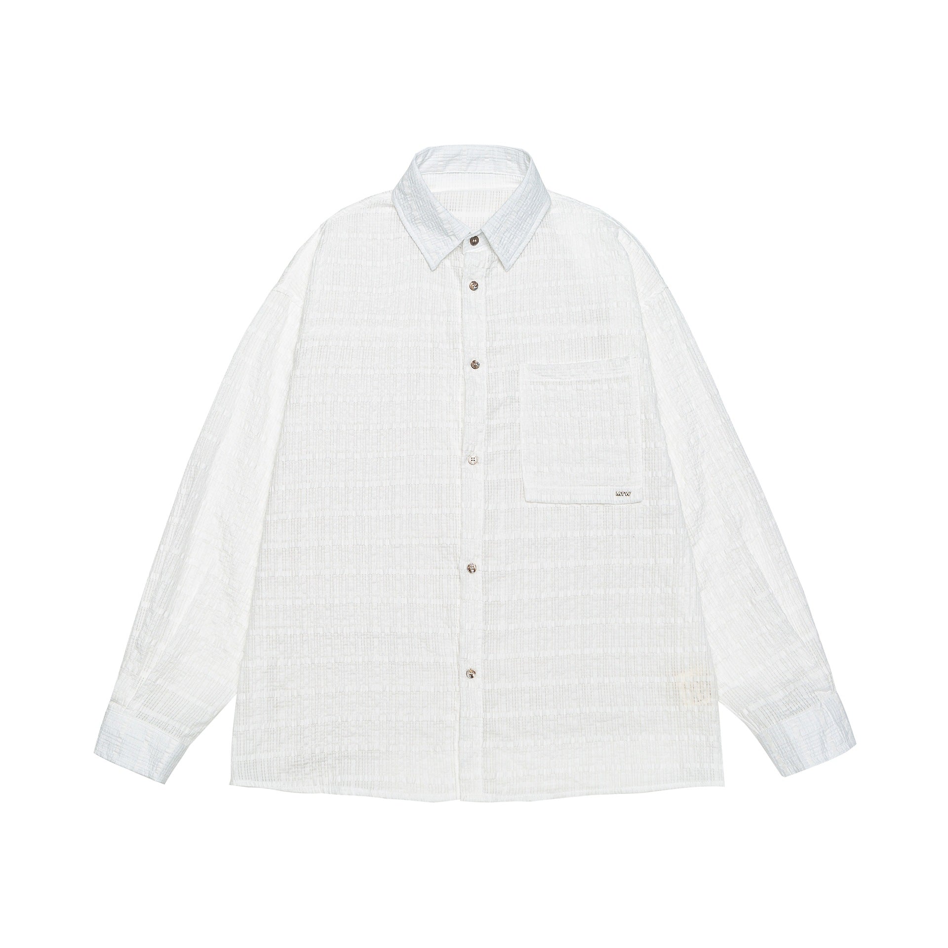 Unisex Textured Oversized Shirt Jacket with Chest Pocket Chichicherry