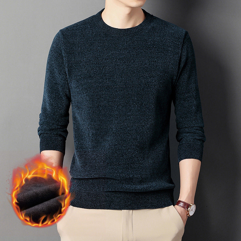 Men's fine knit thermal pullover with thermo fleece lining and slim fit Chichicherry