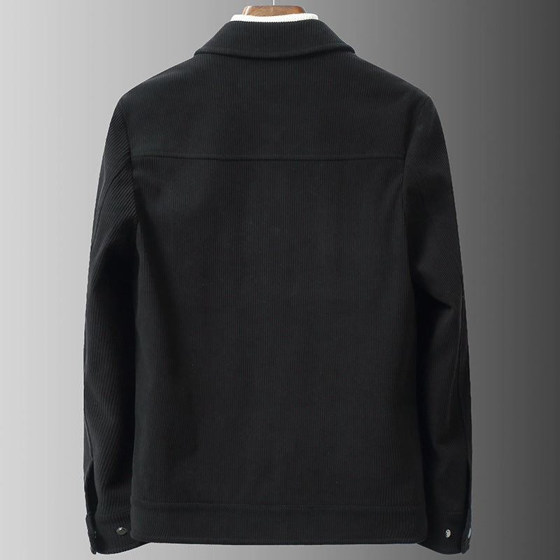 Men's cord jacket with utility pockets and snap button closure Chichicherry