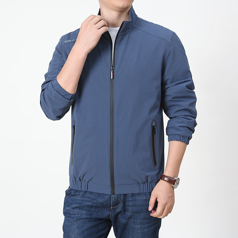 Men's lightweight softshell outdoor jacket with stand-up collar, water-repellent surface and zippered pockets Chichicherry