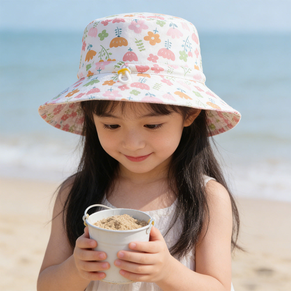 Unisex nan sun hat for children with adjustable chin strap, wide brim and high UV protection Chichicherry