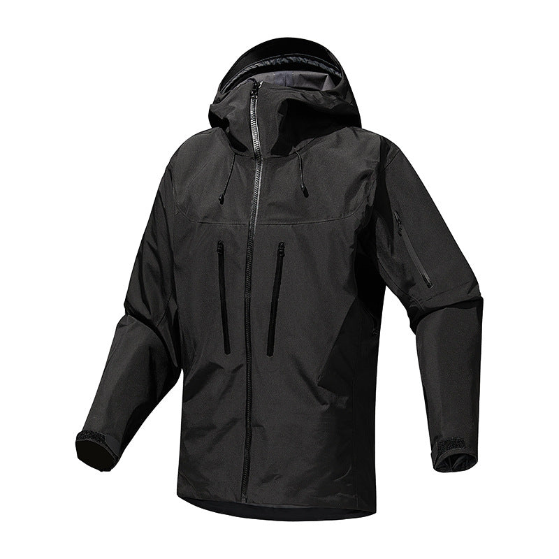 Men's Technical Waterproof Softshell Rain Jacket with Welded Seams and Vertical Chest Pockets Chichicherry