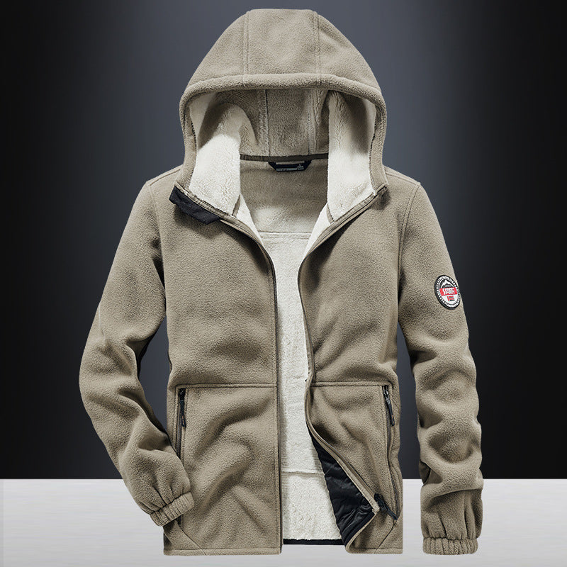 Men's hooded fleece jacket with teddy lining, full zip and zip pockets Chichicherry
