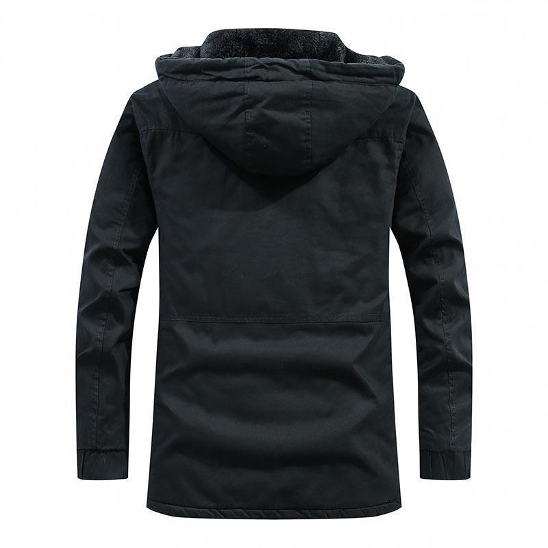 Men's city parka with teddy lining, hood, and windproof inner placket Chichicherry