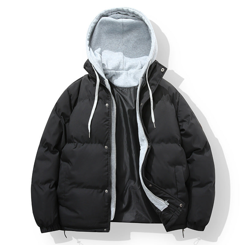 Men's padded quilted jacket with integrated hood layer and adjustable hem Chichicherry