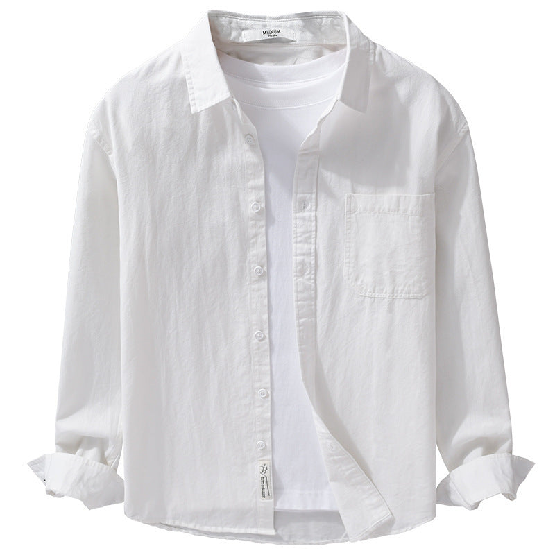Men's shirt jackets-overshirt made of soft cotton twill with relaxed fit and patch chest pocket Chichicherry