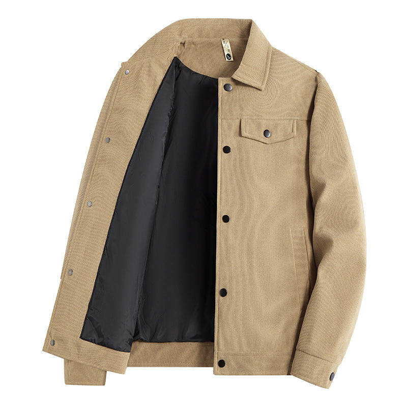 Men's trucker jacket in suede look with snap button closure and chest pockets Chichicherry