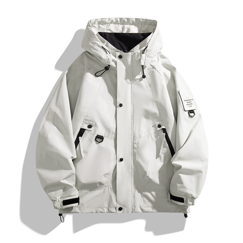Men's Technical Oversized Field Jacket with water-repellent membrane, utility rings, and concealed snap button placket Chichicherry