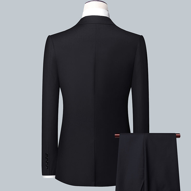 Men's Modern Slim-Fit Suit Jacket with fine texture, lightweight stretch, and flap pockets Chichicherry