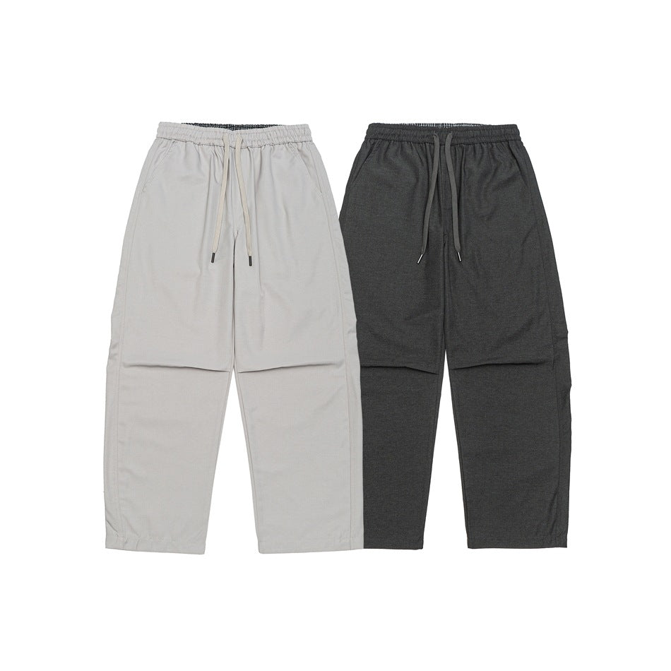 Men's Loose Cropped Cargo Pants with Drawstring and Knee Pleats Chichicherry