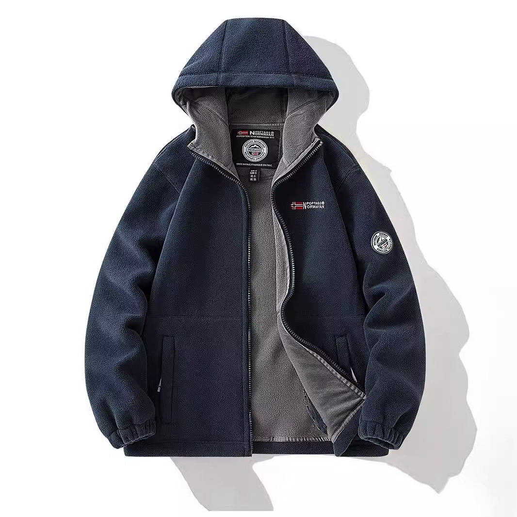 Women's Hooded Fleece Jacket with Teddy Lining and Full Zip Chichicherry