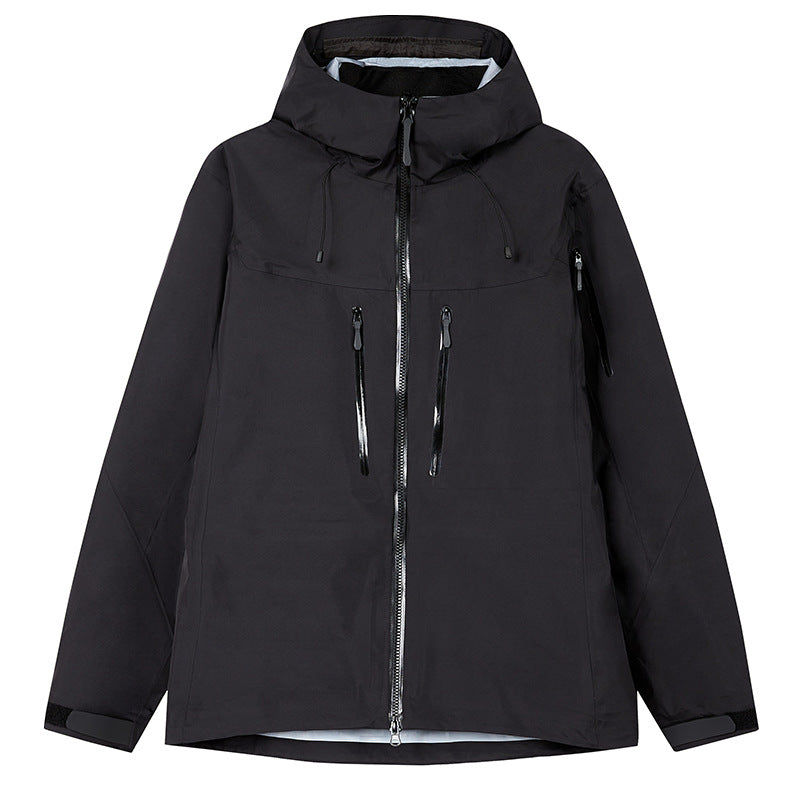 Men's Technical Waterproof Outdoor Jacket with Hood and Welded Zippers Chichicherry