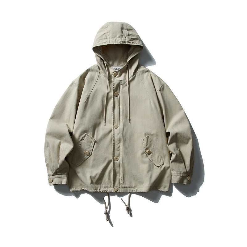 Unisex Casually cut hooded jacket made of cotton twill with drawstring Chichicherry