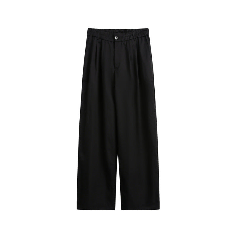 Women's loose-fit palazzo pants with elastic waistband, pleats, and straight leg Chichicherry