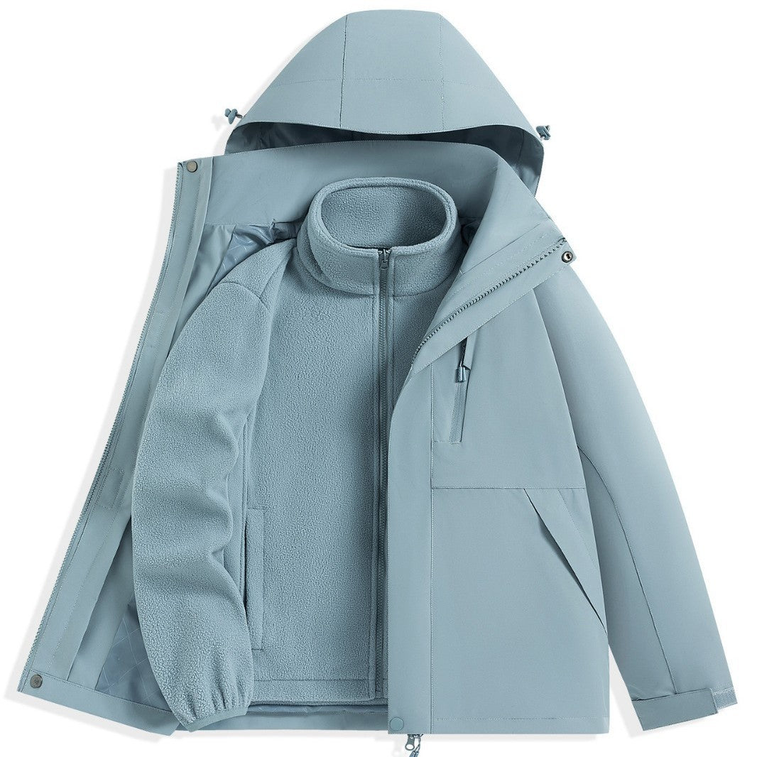 Men's two-layer outdoor parka with removable fleece inner jacket and hood Chichicherry