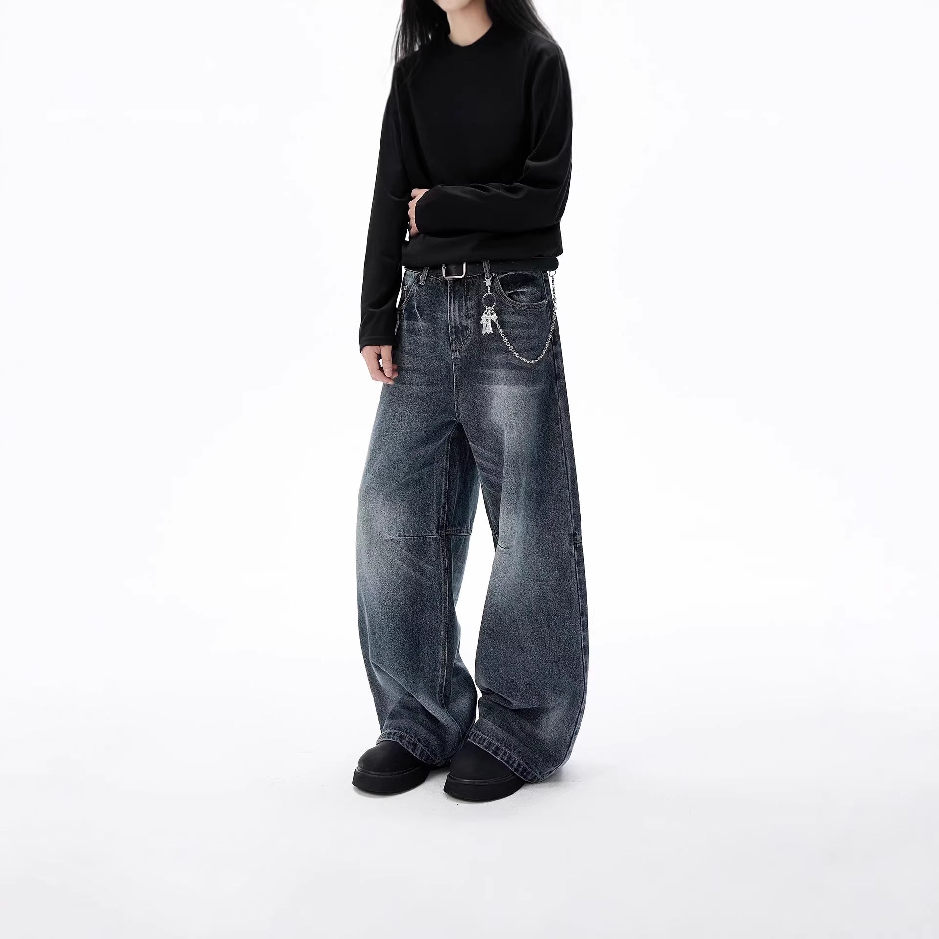 Unisex Trendy Wide Cut Jeans Chichicherry