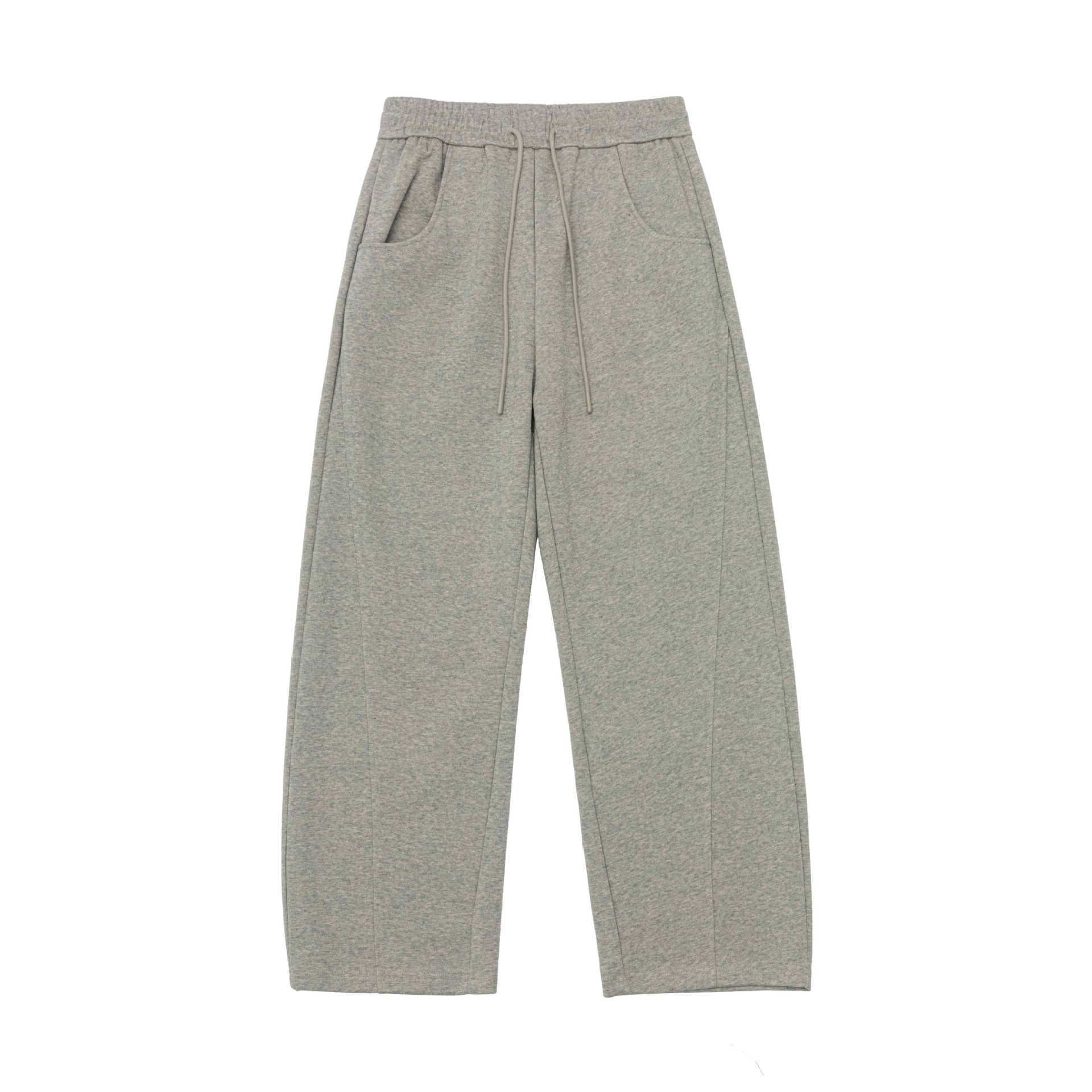 Women's loosely cut sweat culotte with drawstring waistband and pleat seam.