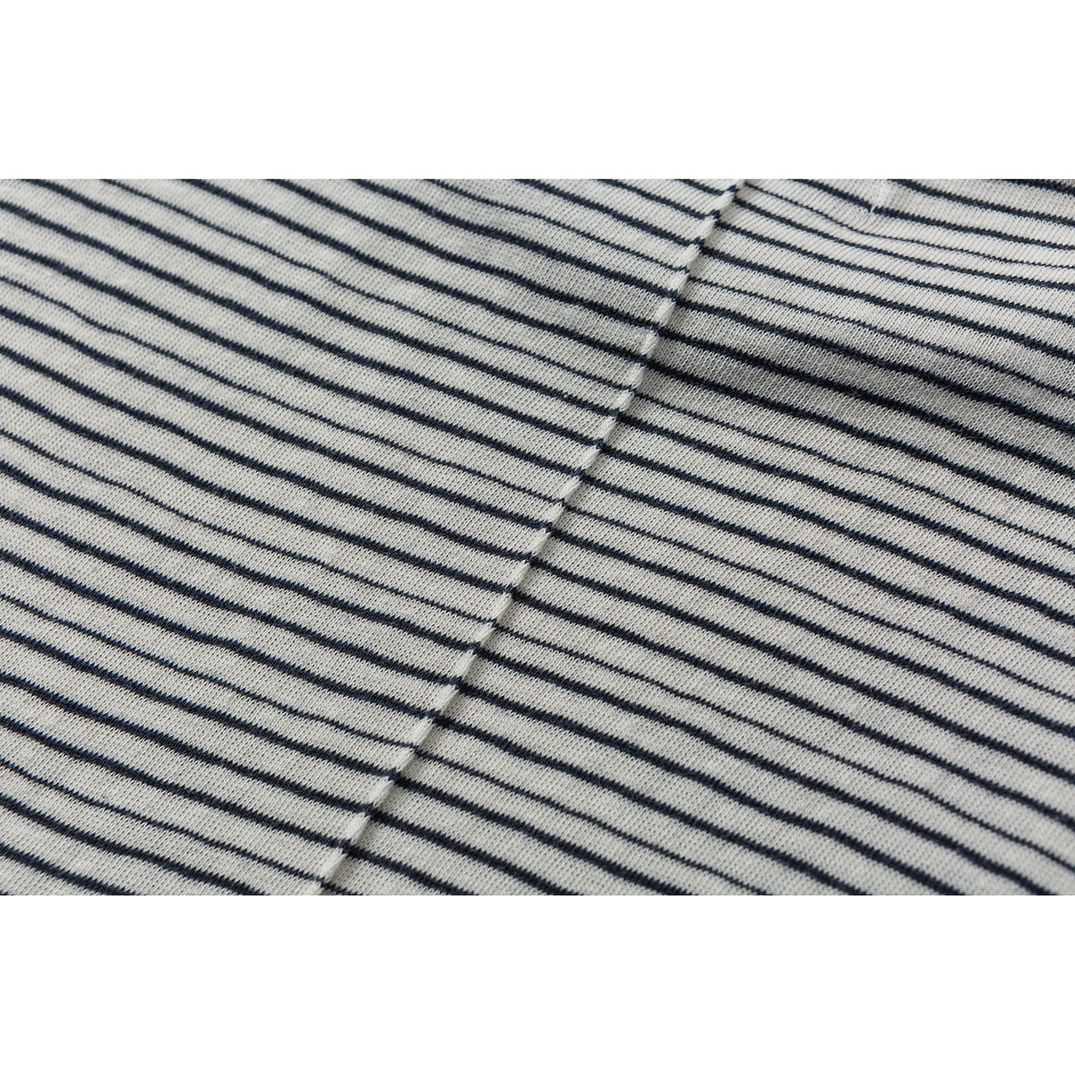 Unisex Fine Striped Long Sleeve Shirt made of Cotton Blend with Round Neck Chichicherry