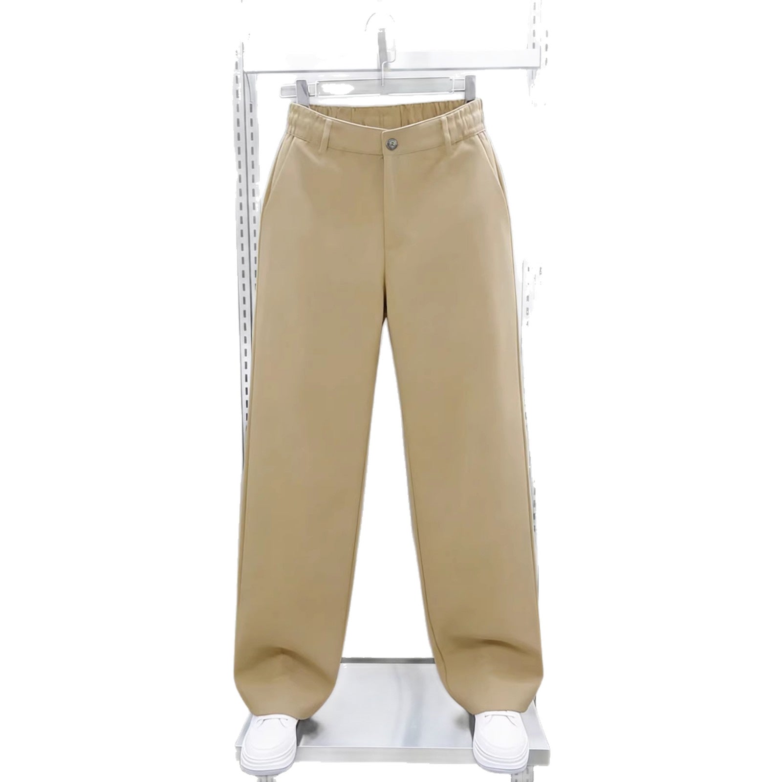 Men's wide Chino pants in Relaxed Fit with elastic comfort waistband and side pockets Chichicherry