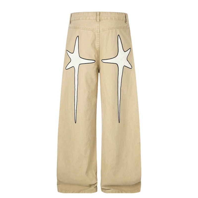 Women's Highwaist Culotte Jeans with wide leg, high waist and subtle star application Chichicherry