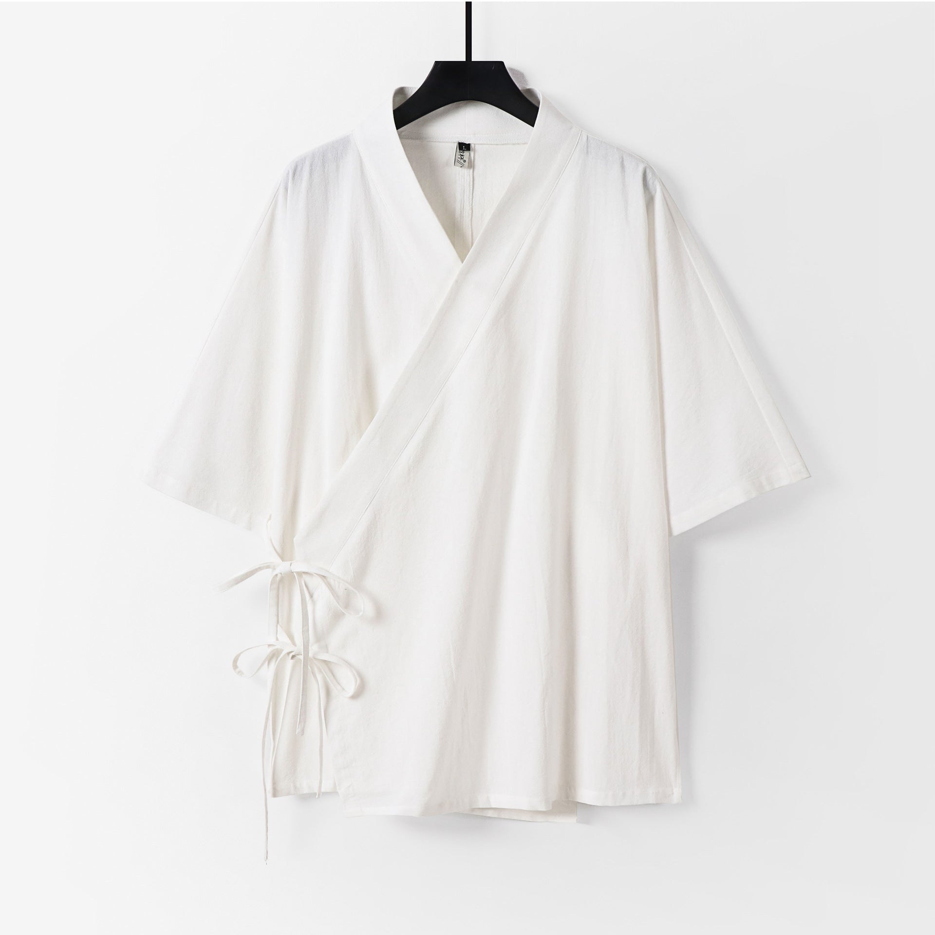 Women Wrap Kimono Top with Short Sleeves and Side Ties Chichicherry