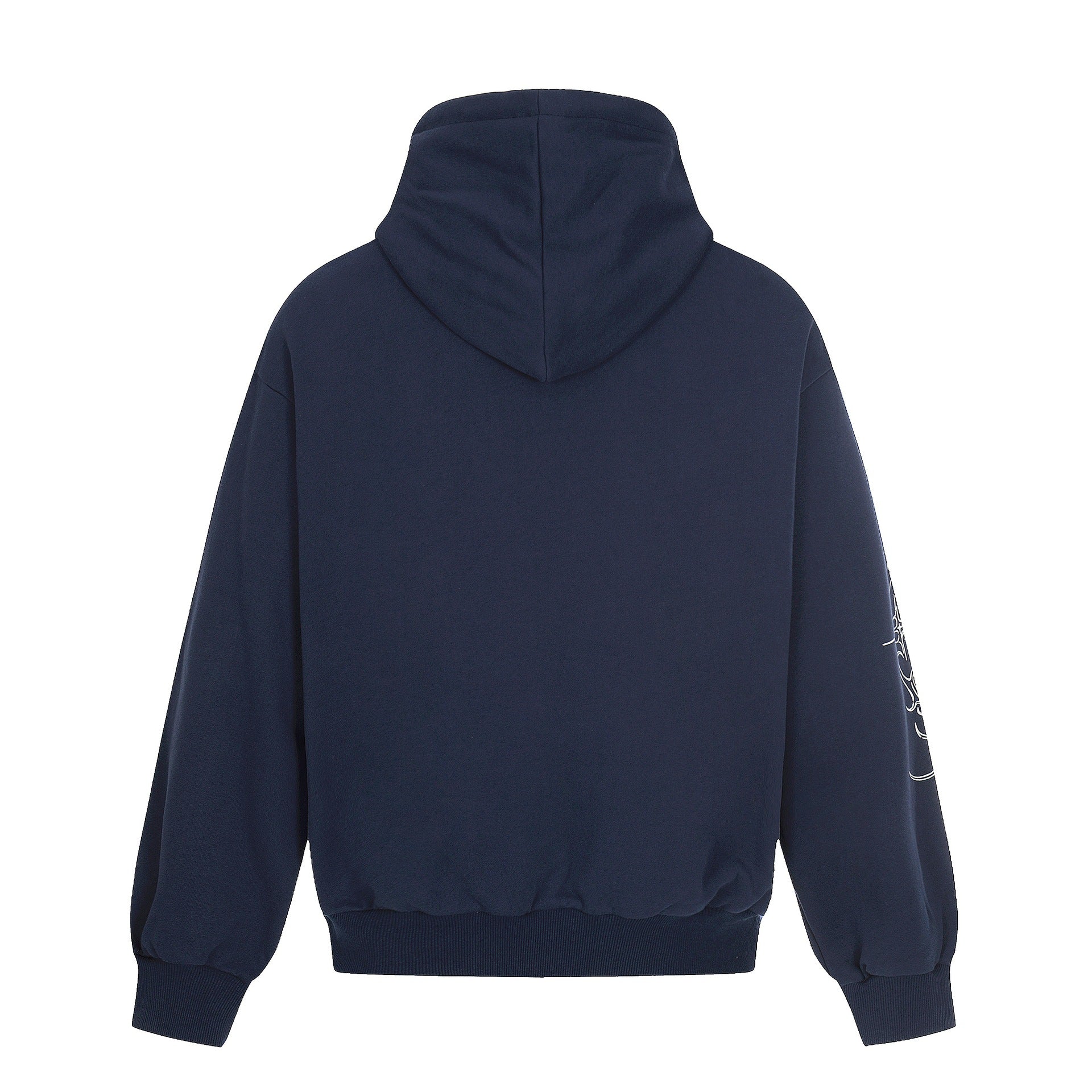 Men's Oversized Hoodie with Ornamental Cross Print and Studs Chichicherry