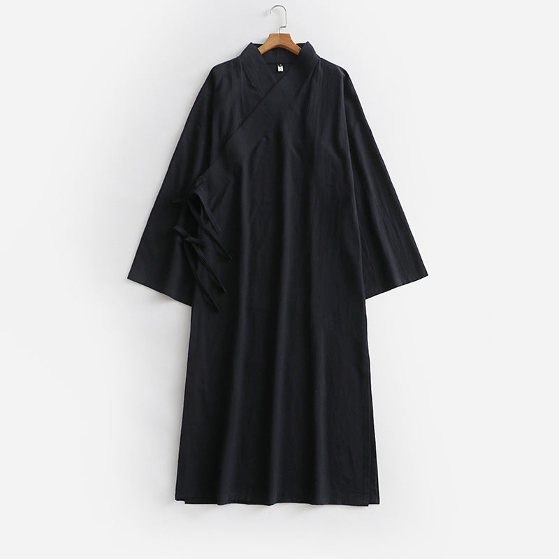 Unisex Longer Kimono Coat with Tie Belt, Loose Fit and Minimalist Silhouette Chichicherry