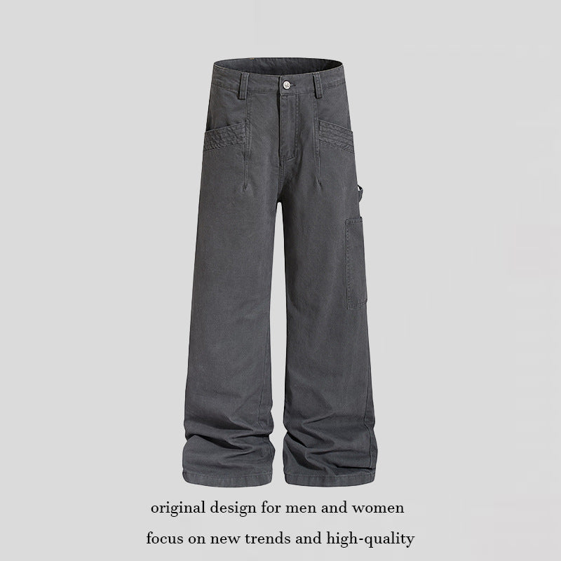 Women's Wide Cargo Palazzo Pants with Utility Pockets, High Waist and Casual Culotte Cut Chichicherry