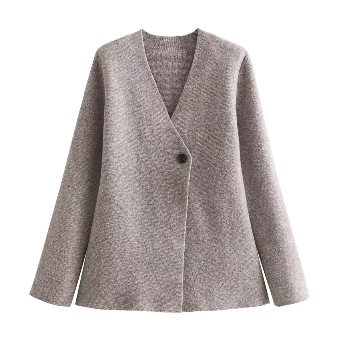 Women's Tailored Peplum Blazer Coat with Figure-Flattering Silhouette and One-Button Closure Chichicherry