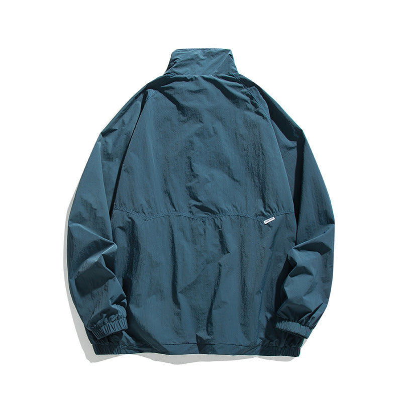Men's Lightweight Oversized Field Jacket made of technical nylon with stand-up collar, concealed zipper, and flap pockets Chichicherry