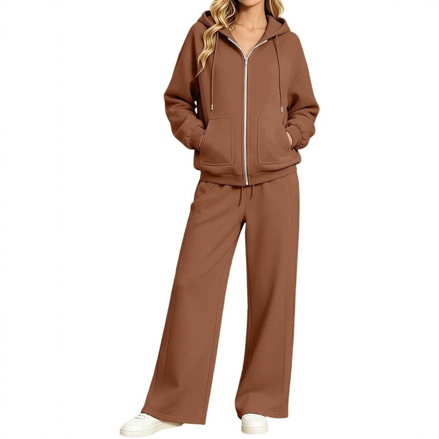 Women's zip hoodie set with hood and wide jogging pants Chichicherry