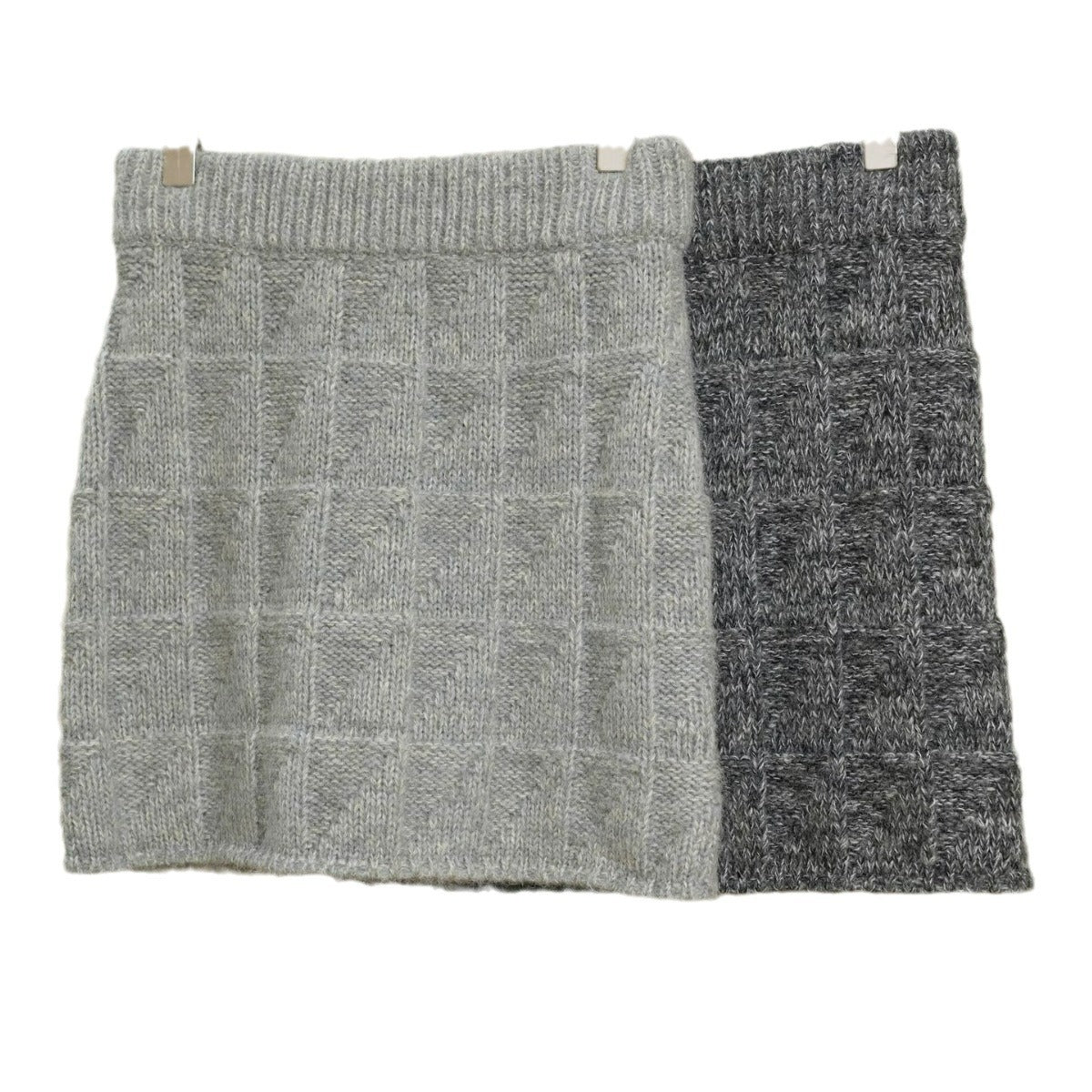 Women's Knitted Check Pattern Mini Skirt with High Waist Chichicherry