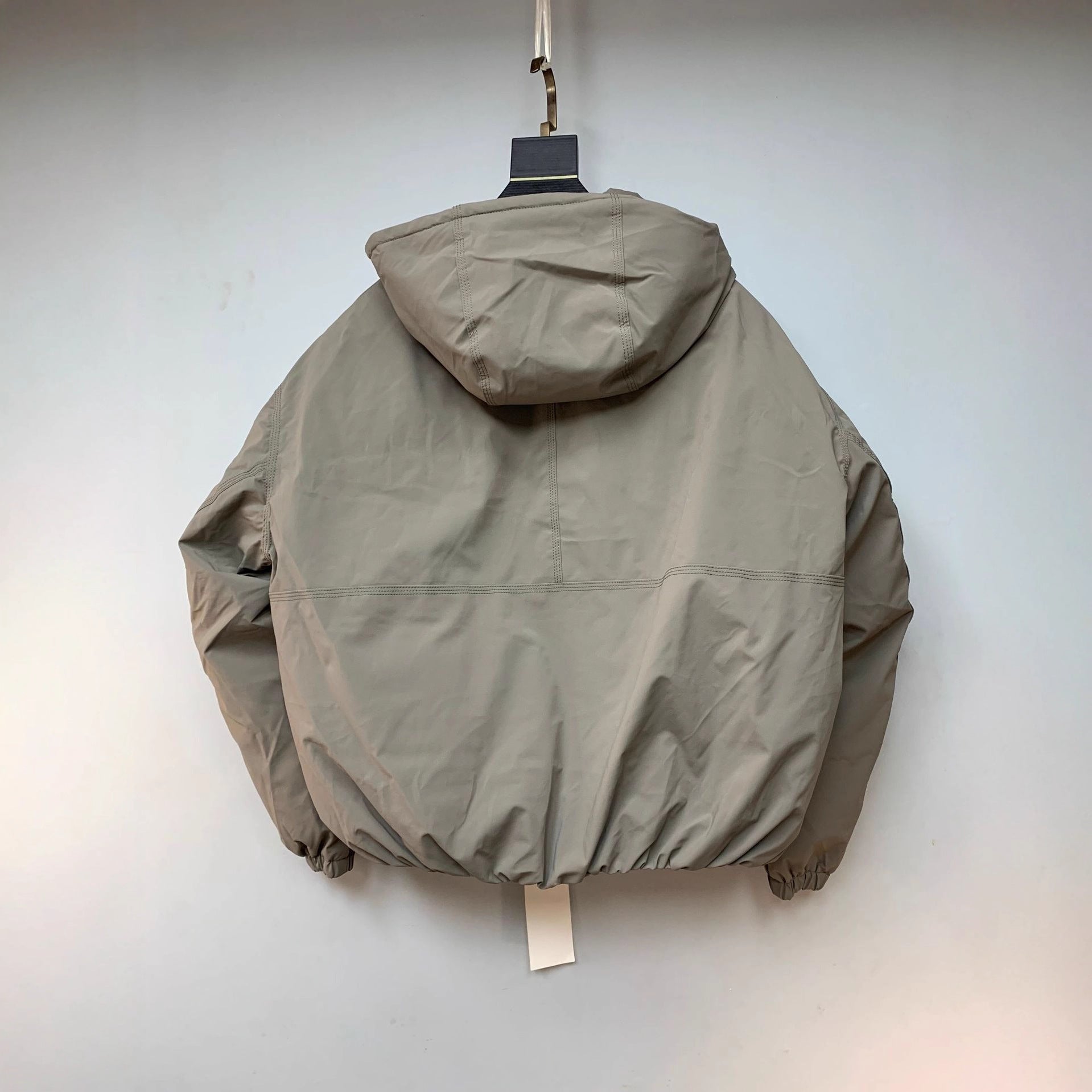 Men's Boxy Short Jacket with Hood, Elastic Hem and Concealed Zipper Chichicherry