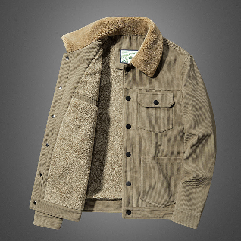 Men's cord jacket with teddy lining, thermally insulated worker jacket Chichicherry