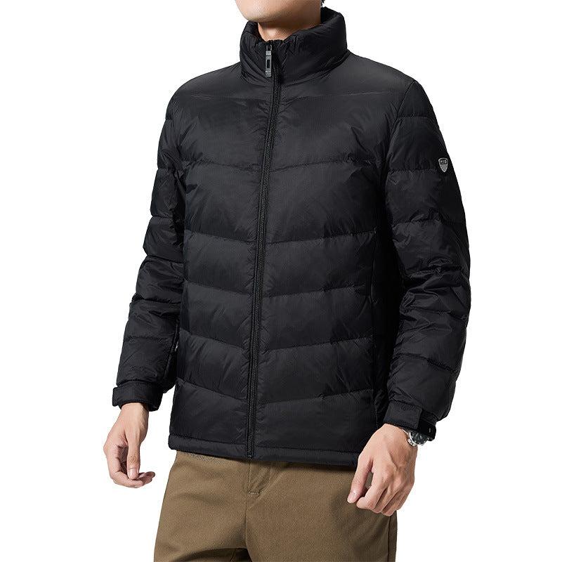 Men's lightweight quilted thermal jacket with stand-up collar and windproof insulation Chichicherry