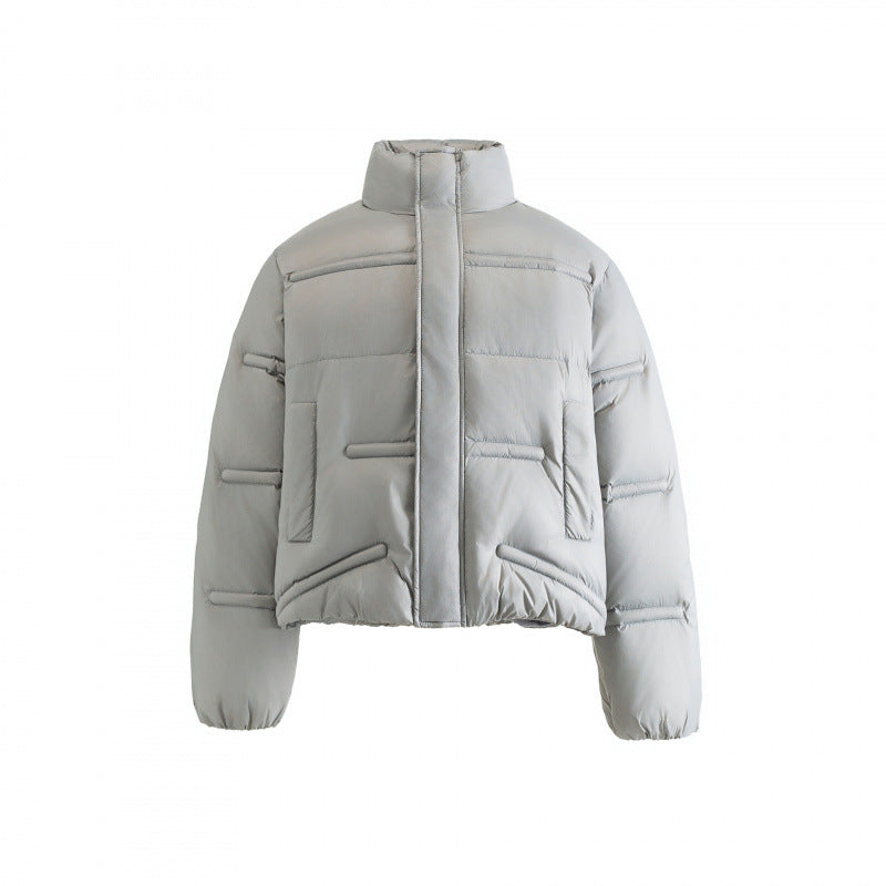 Unisex Short quilted padded jacket in a boxy cut with high stand-up collar Chichicherry