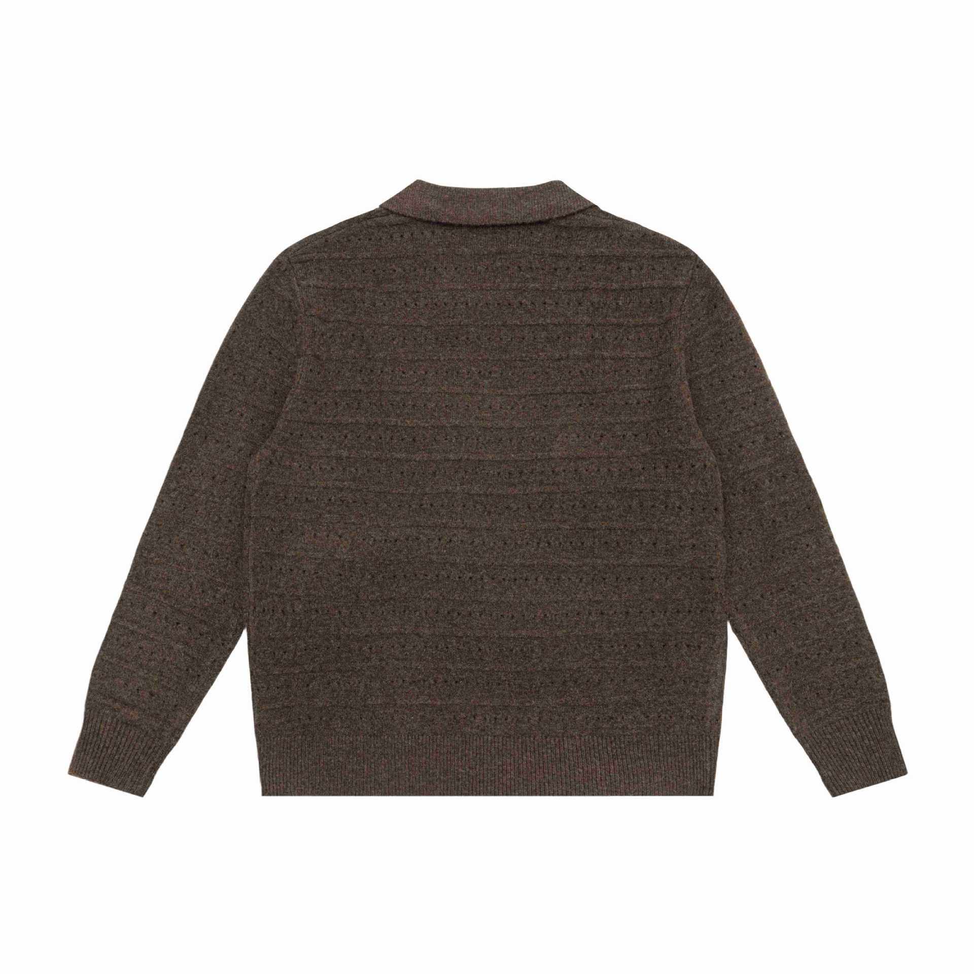 Men's knit polo shirt with half zipper and structured knit Chichicherry