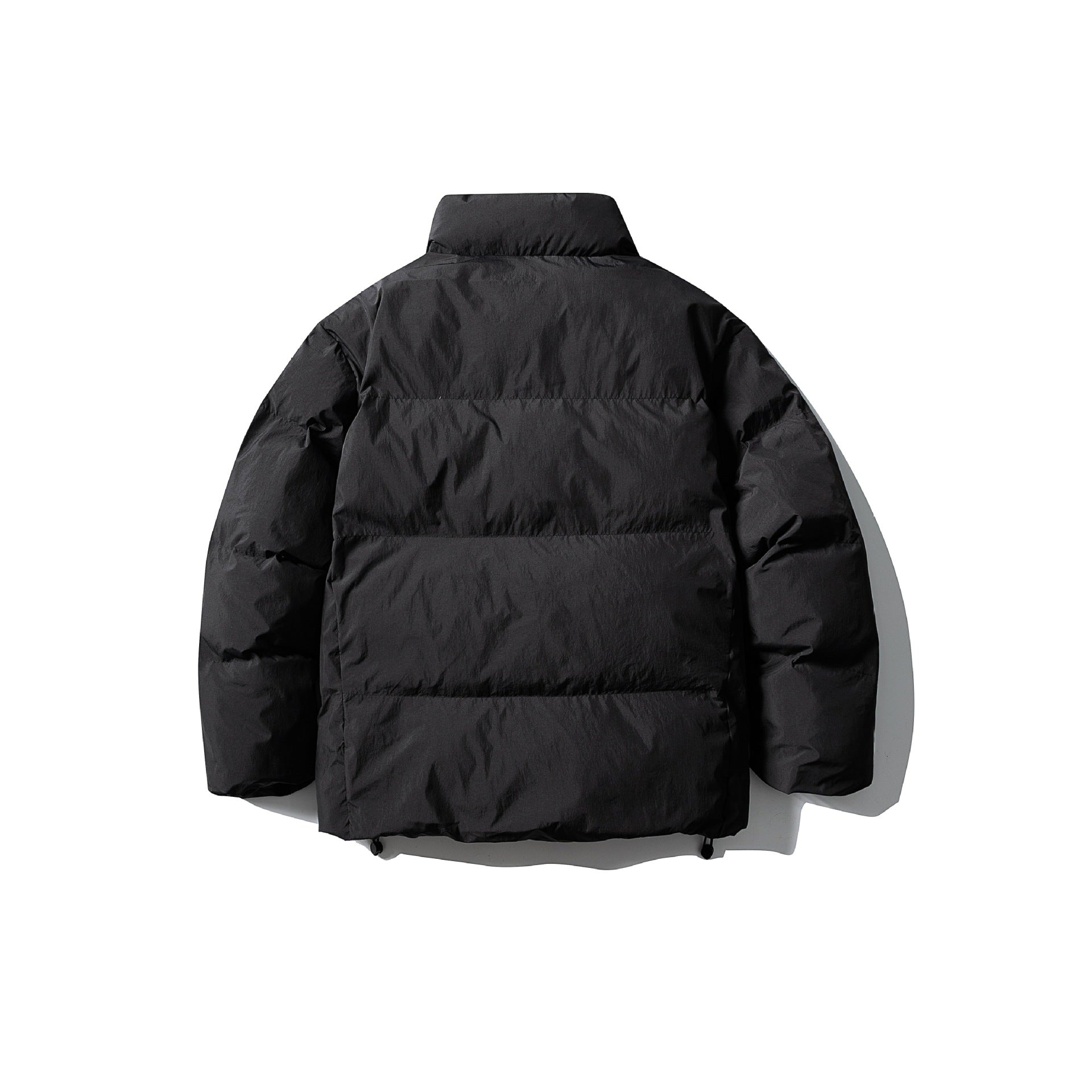Unisex short-cut square quilted puffer jacket with high funnel collar and adjustable hem Chichicherry